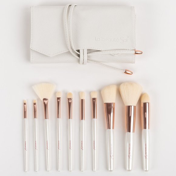 ROSE GOLD 10-Piece Luxury Makeup Brush Set - Picture 2 of 9